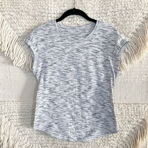LULULEMON white and black space dye crewneck short sleeve tee 6